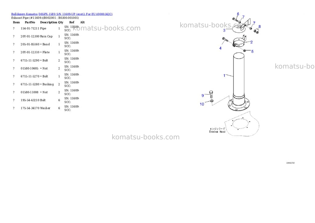 Komatsu d85px-15e0 s/n 11609-up ecot3, for eu Parts catalog cover Komatsu d85px-15e0 s/n 11609-up ecot3, for eu Parts catalog cover