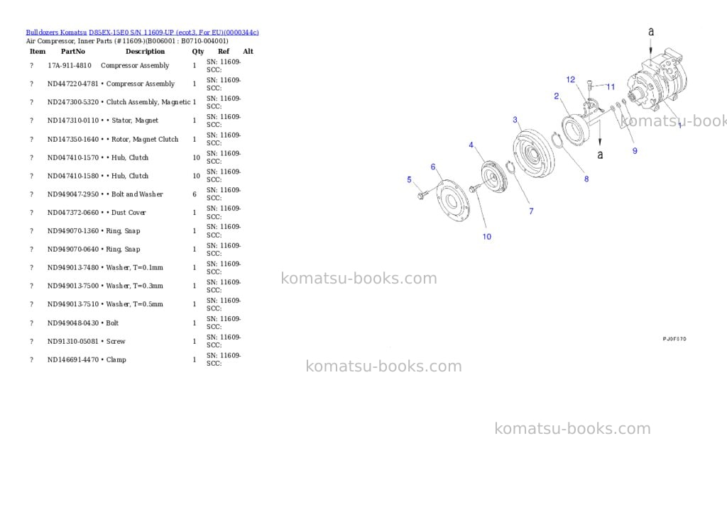 Komatsu d85ex-15e0 s/n 11609-up ecot3, for eu Parts catalog cover Page 5