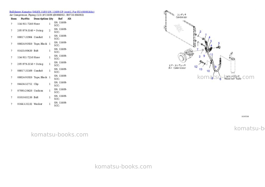 Komatsu d85ex-15e0 s/n 11609-up ecot3, for eu Parts catalog cover Page 7
