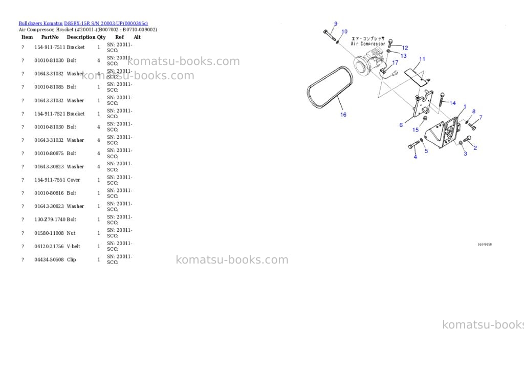Komatsu d85ex-15r s/n 20003-up Parts catalog cover Page 10