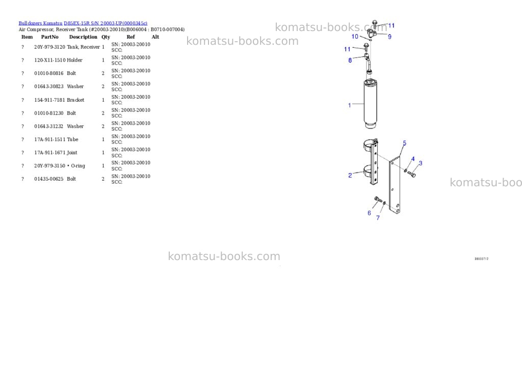 Komatsu d85ex-15r s/n 20003-up Parts catalog cover Page 8