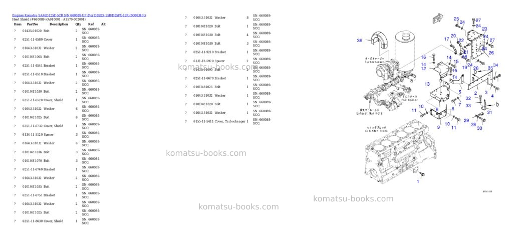 Komatsu saa6d125e-5cr s/n 660089-up for d85ex-15r/d85px-15r Parts catalog cover Page 10