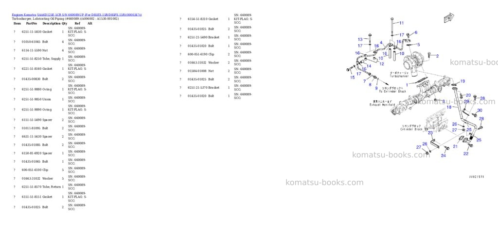 Komatsu saa6d125e-5cr s/n 660089-up for d85ex-15r/d85px-15r Parts catalog cover Page 6