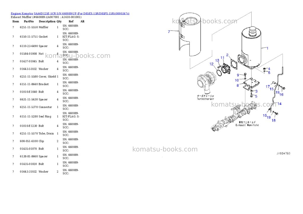 Komatsu saa6d125e-5cr s/n 660089-up for d85ex-15r/d85px-15r Parts catalog cover Page 7