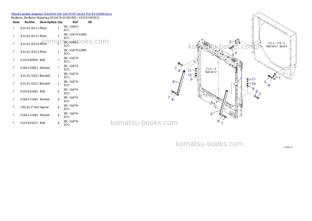 Komatsu WA500-6 S/N 55479-UP (ecot3, For EU) Parts catalog cover Page 10