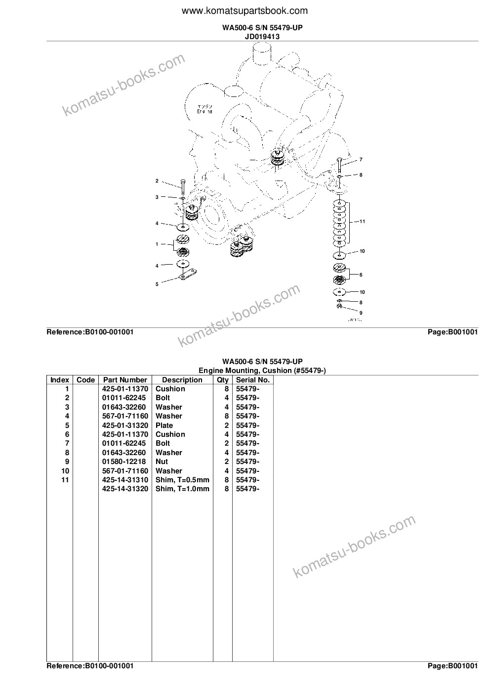 Komatsu wa500-6 s/n 55479-up Parts catalog cover Page 4