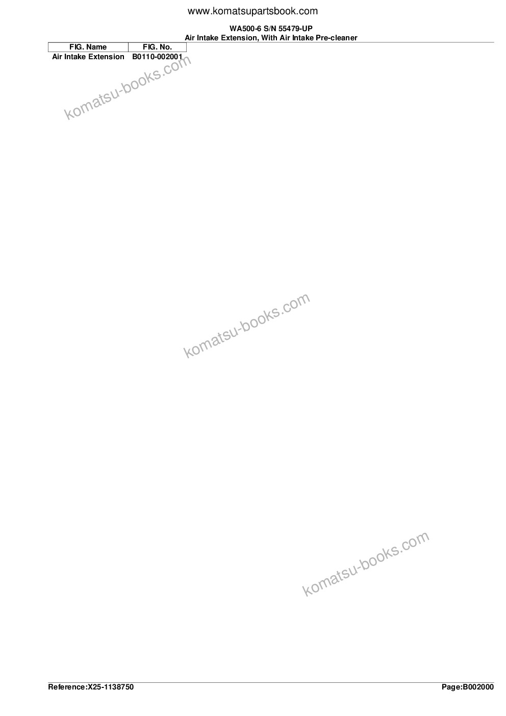 Komatsu wa500-6 s/n 55479-up Parts catalog cover Page 6