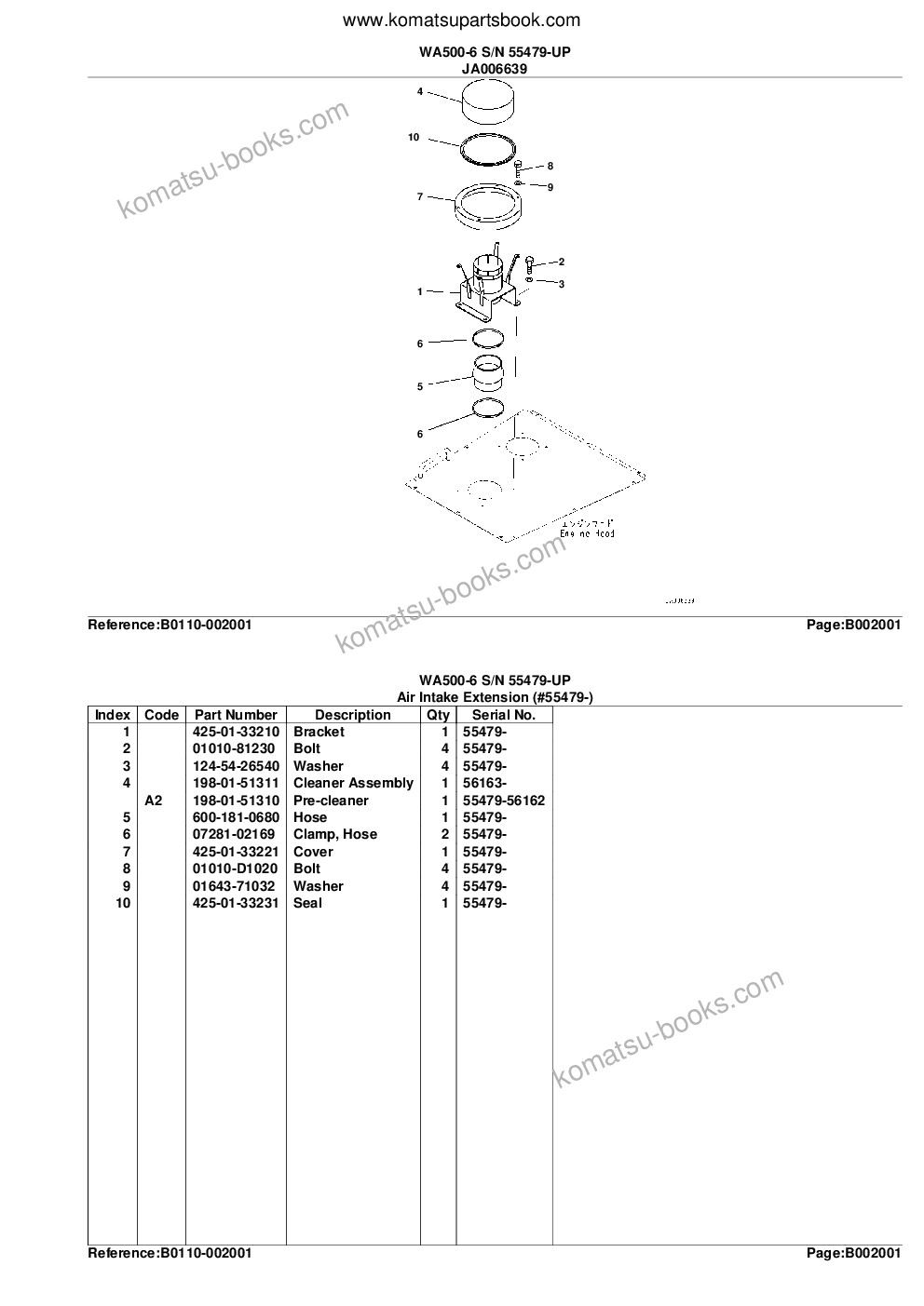 Komatsu wa500-6 s/n 55479-up Parts catalog cover Page 7