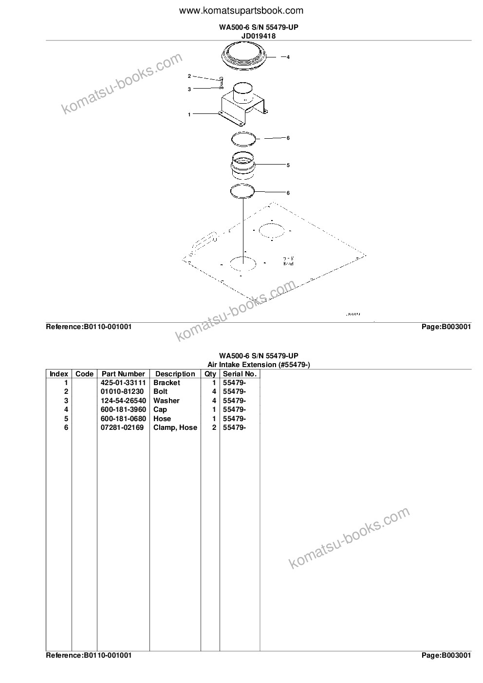 Komatsu wa500-6 s/n 55479-up Parts catalog cover Page 9