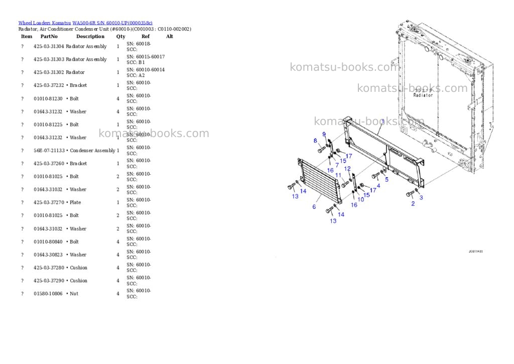 Komatsu wa500-6r s/n 60010-up Parts catalog cover Page 3