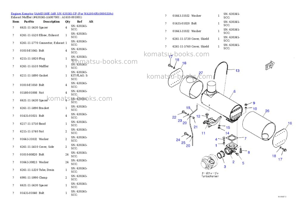 Komatsu saa6d140e-5ar s/n 630345-up for wa500-6r Parts catalog cover Page 8