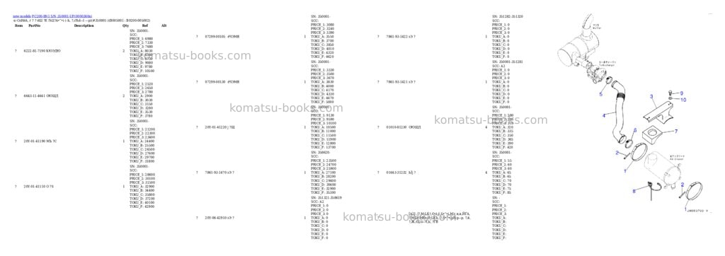 Komatsu PC200-8N1 S/N 350001-UP Parts catalog cover Page 6