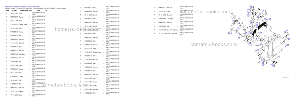 Komatsu pc200-8 s/n 350001-up Parts catalog cover Page 9 Komatsu pc200-8 s/n 350001-up Parts catalog cover Page 9