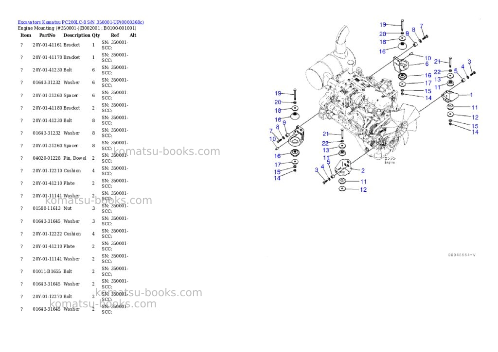 Komatsu pc200lc-8 s/n 350001-up Parts catalog cover Page 2 Komatsu pc200lc-8 s/n 350001-up Parts catalog cover Page 2