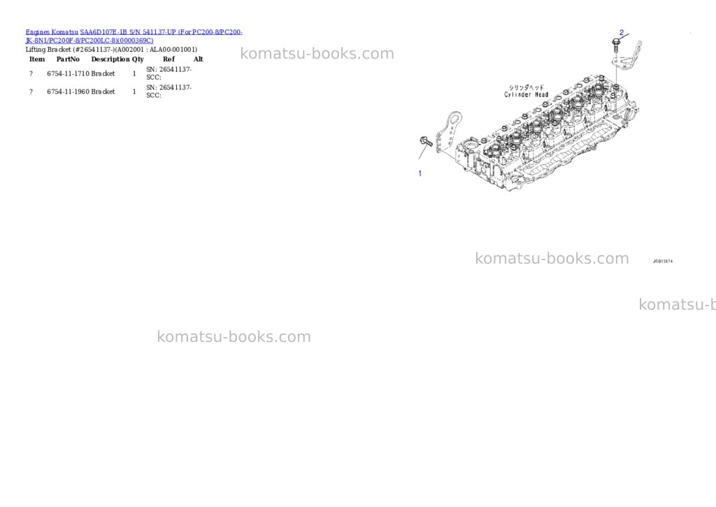 Komatsu saa6d107e-1b s/n 26555744-up for pc200-8/pc200-8q1/pc200-jk-8n1/pc200lc-8/pc200lc-8n1/pc200lc-8q1 Parts catalog cover Komatsu saa6d107e-1b s/n 26555744-up for pc200-8/pc200-8q1/pc200-jk-8n1/pc200lc-8/pc200lc-8n1/pc200lc-8q1 Parts catalog cover