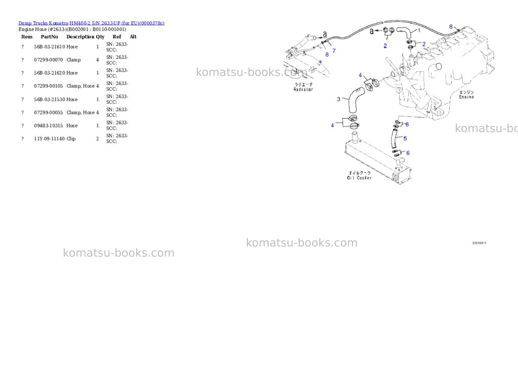 Komatsu HM400-2 S/N 2633-UP (for EU) Parts catalog cover