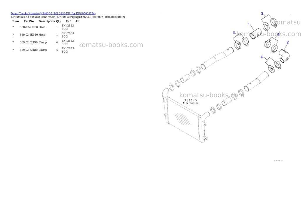 Komatsu HM400-2 S/N 2633-UP (for EU) Parts catalog cover Page 3