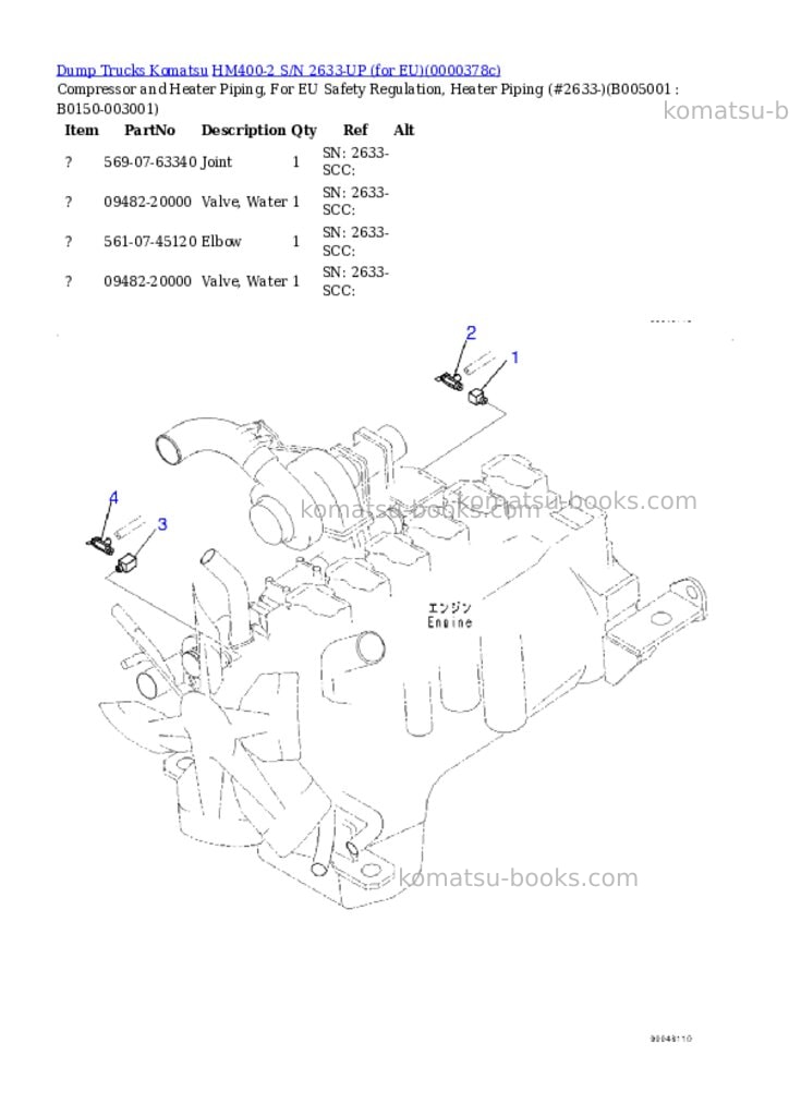 Komatsu HM400-2 S/N 2633-UP (for EU) Parts catalog cover Page 6