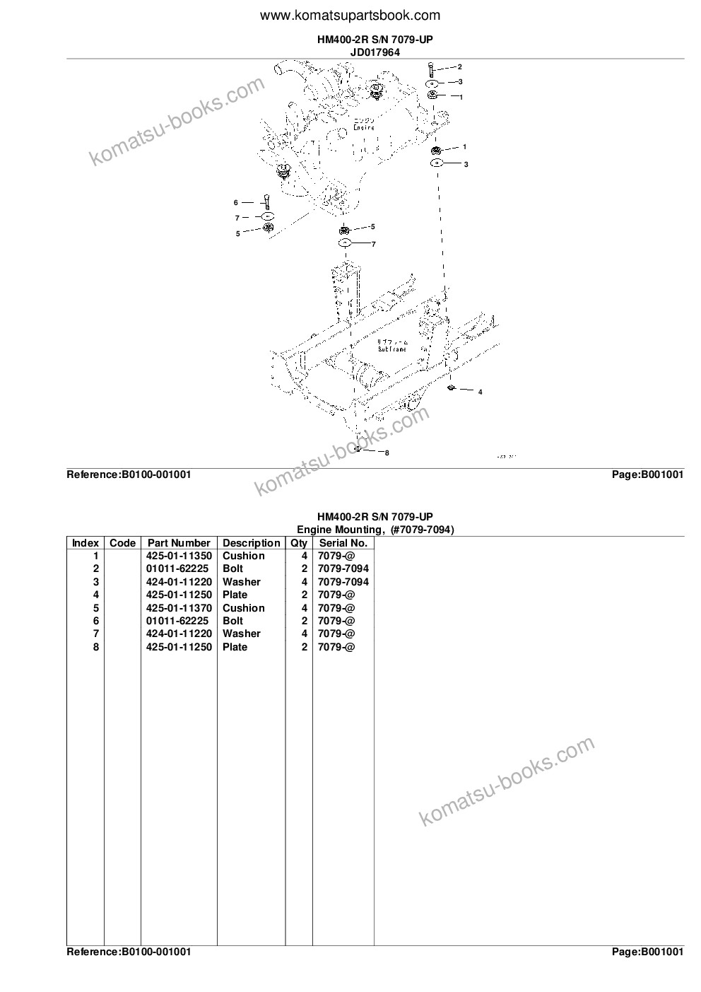 Komatsu hm400-2r s/n 7079-up Parts catalog cover Page 4 Komatsu hm400-2r s/n 7079-up Parts catalog cover Page 4