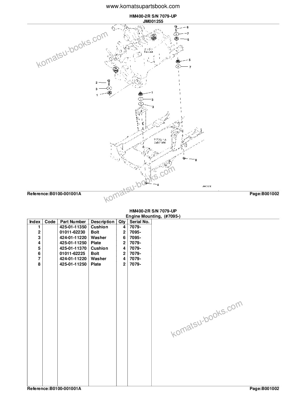 Komatsu hm400-2r s/n 7079-up Parts catalog cover Page 5 Komatsu hm400-2r s/n 7079-up Parts catalog cover Page 5