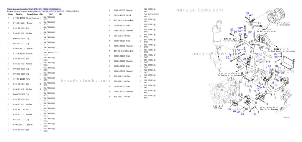 Komatsu wa200pz-6 s/n 70883-up Parts catalog cover