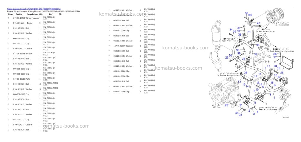 Komatsu wa200pz-6 s/n 70883-up Parts catalog cover Page 2