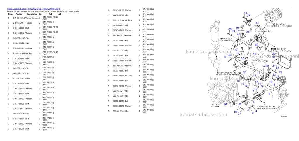 Komatsu wa200pz-6 s/n 70883-up Parts catalog cover Page 3