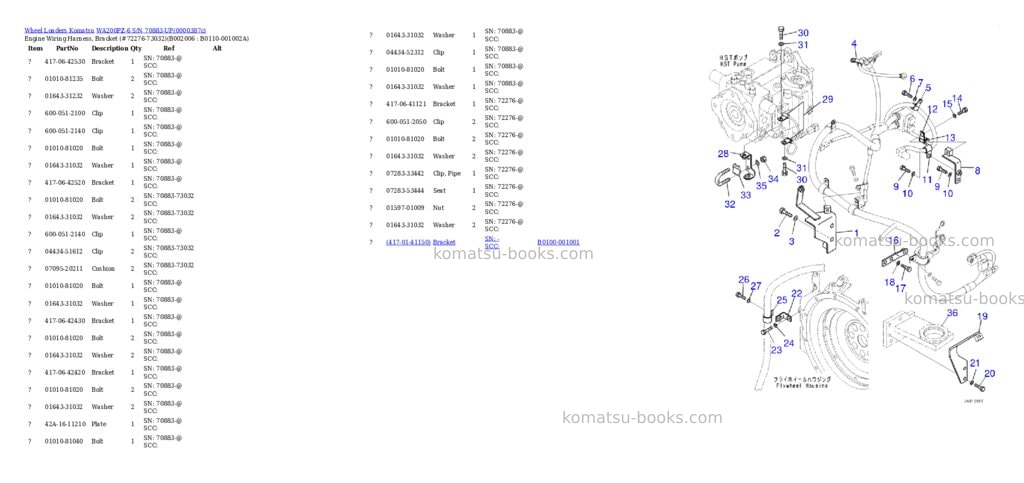 Komatsu wa200pz-6 s/n 70883-up Parts catalog cover Page 6