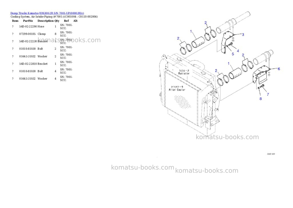 Komatsu hm300-2r s/n 7001-up Parts catalog cover Page 10