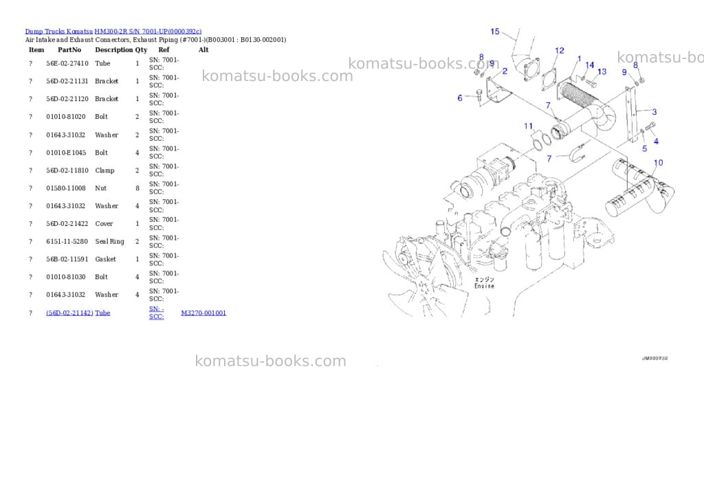 Komatsu hm300-2r s/n 7001-up Parts catalog cover Page 2