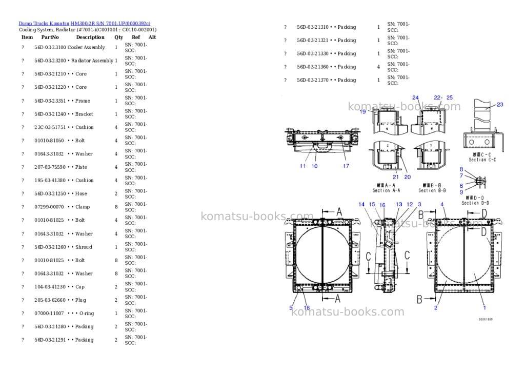Komatsu hm300-2r s/n 7001-up Parts catalog cover Page 7