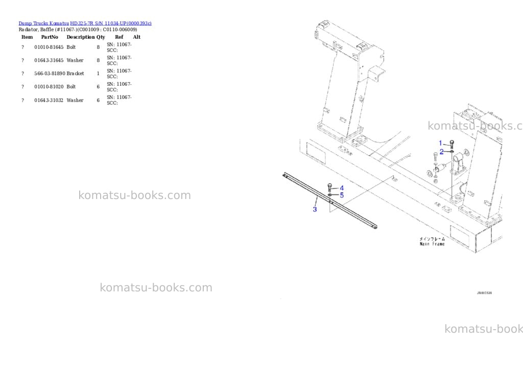 Komatsu hd325-7r s/n 11034-up Parts catalog cover Page 10