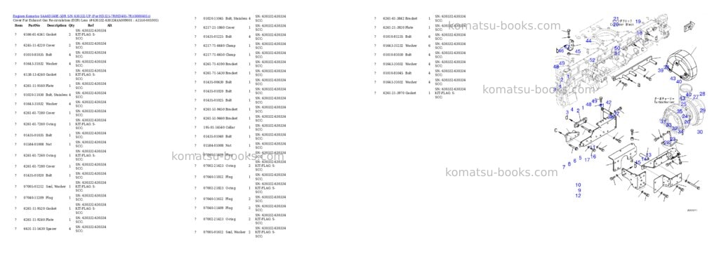 Komatsu saa6d140e-5dr s/n 630332-up for hd325-7r/hd405-7r Parts catalog cover Page 10 Komatsu saa6d140e-5dr s/n 630332-up for hd325-7r/hd405-7r Parts catalog cover Page 10