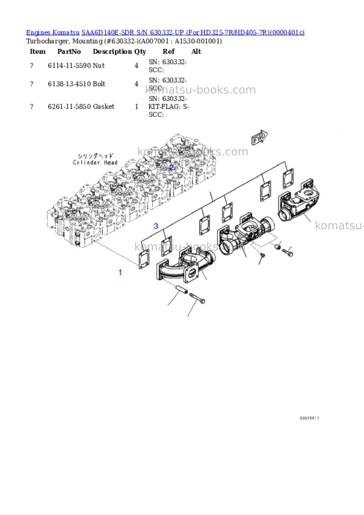 Komatsu saa6d140e-5dr s/n 630332-up for hd325-7r/hd405-7r Parts catalog cover Page 6 Komatsu saa6d140e-5dr s/n 630332-up for hd325-7r/hd405-7r Parts catalog cover Page 6