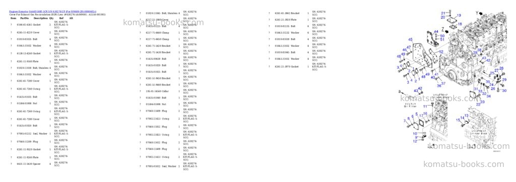 Komatsu saa6d140e-5cr s/n 630276-up for hm400-2r Parts catalog cover Page 10 Komatsu saa6d140e-5cr s/n 630276-up for hm400-2r Parts catalog cover Page 10