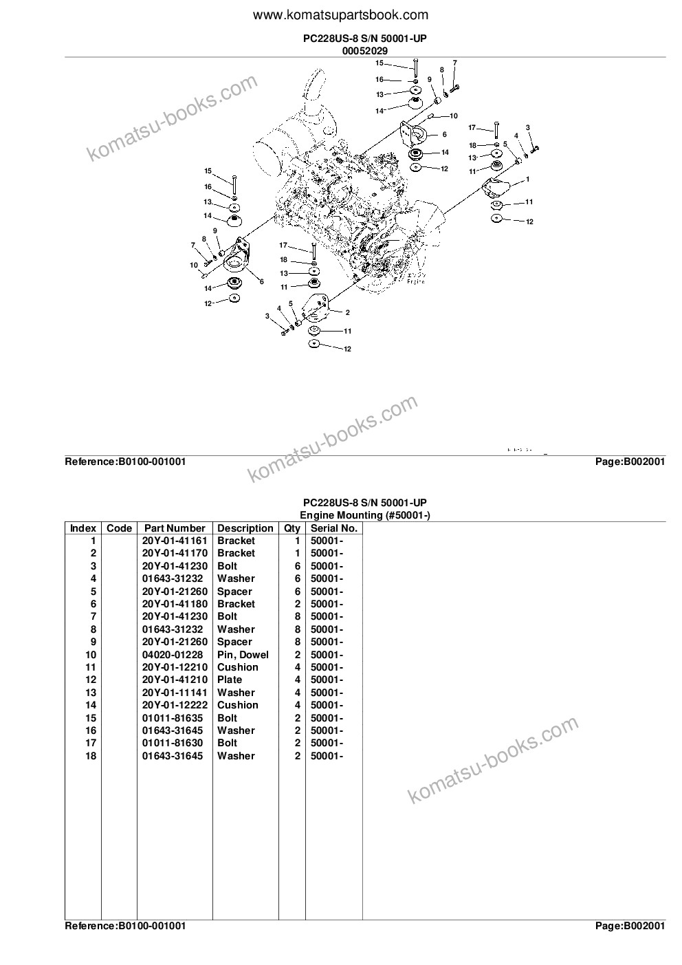Komatsu pc228us-8 s/n 50001-up Parts catalog cover Page 7 Komatsu pc228us-8 s/n 50001-up Parts catalog cover Page 7