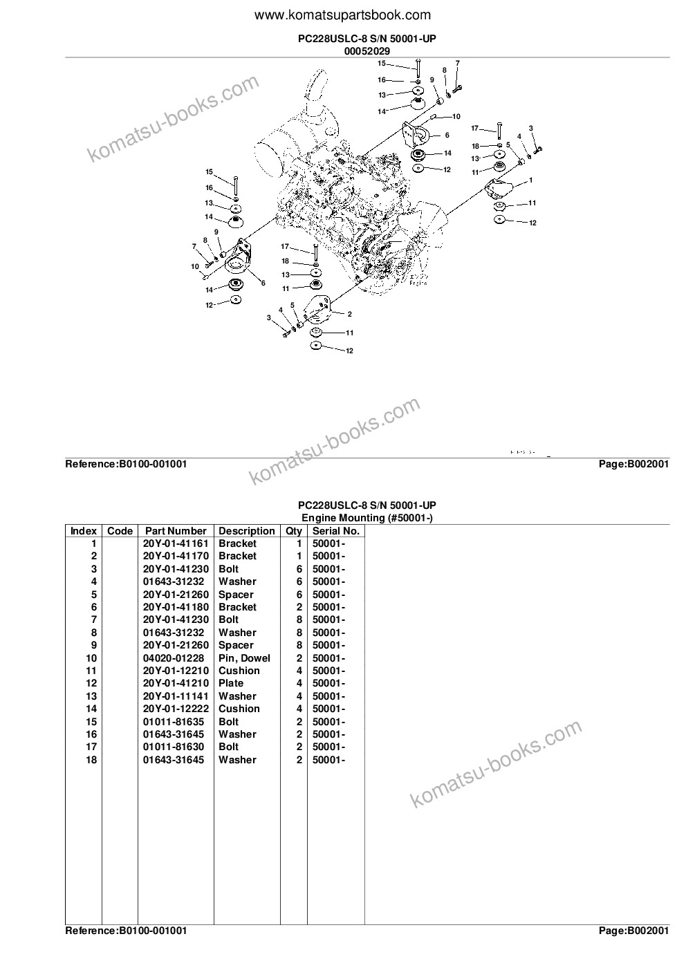 Komatsu PC228USLC-8 S/N 50001-UP Parts catalog cover Page 7 Komatsu PC228USLC-8 S/N 50001-UP Parts catalog cover Page 7