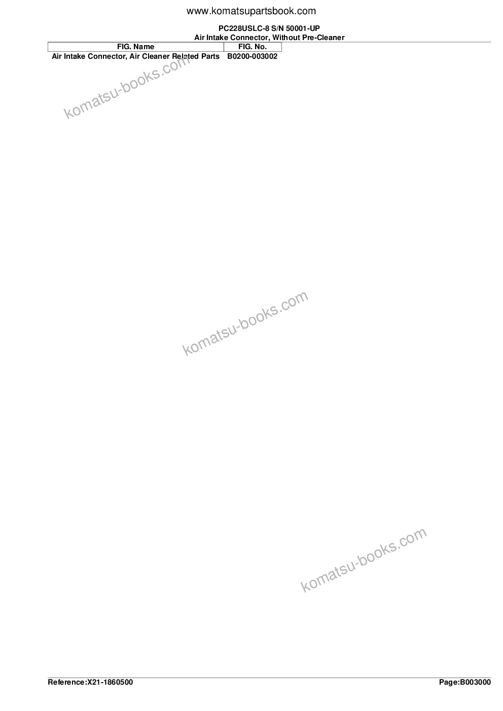 Komatsu PC228USLC-8 S/N 50001-UP Parts catalog cover Page 8 Komatsu PC228USLC-8 S/N 50001-UP Parts catalog cover Page 8