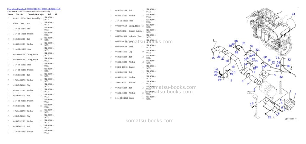 Komatsu pc650lc-8e0 s/n 65001-up Parts catalog cover