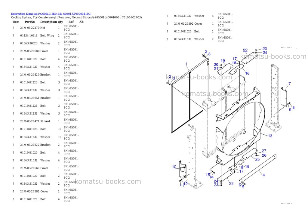 Komatsu pc650lc-8e0 s/n 65001-up Parts catalog cover Page 10
