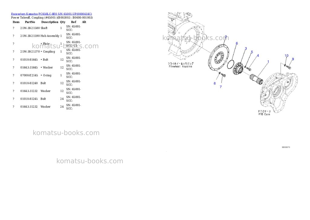 Komatsu pc650lc-8e0 s/n 65001-up Parts catalog cover Page 4