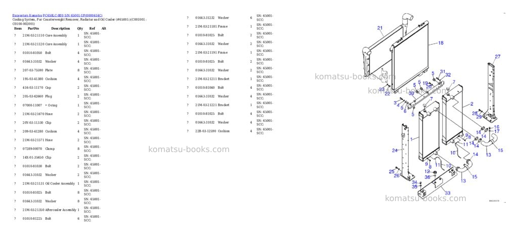 Komatsu pc650lc-8e0 s/n 65001-up Parts catalog cover Page 8
