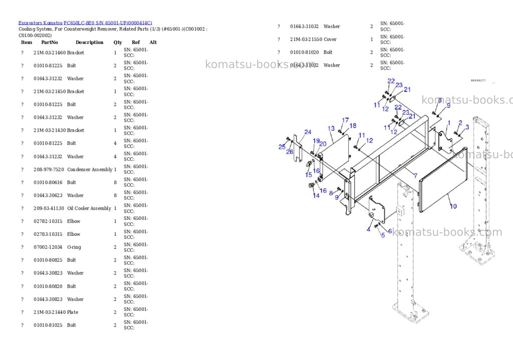 Komatsu pc650lc-8e0 s/n 65001-up Parts catalog cover Page 9