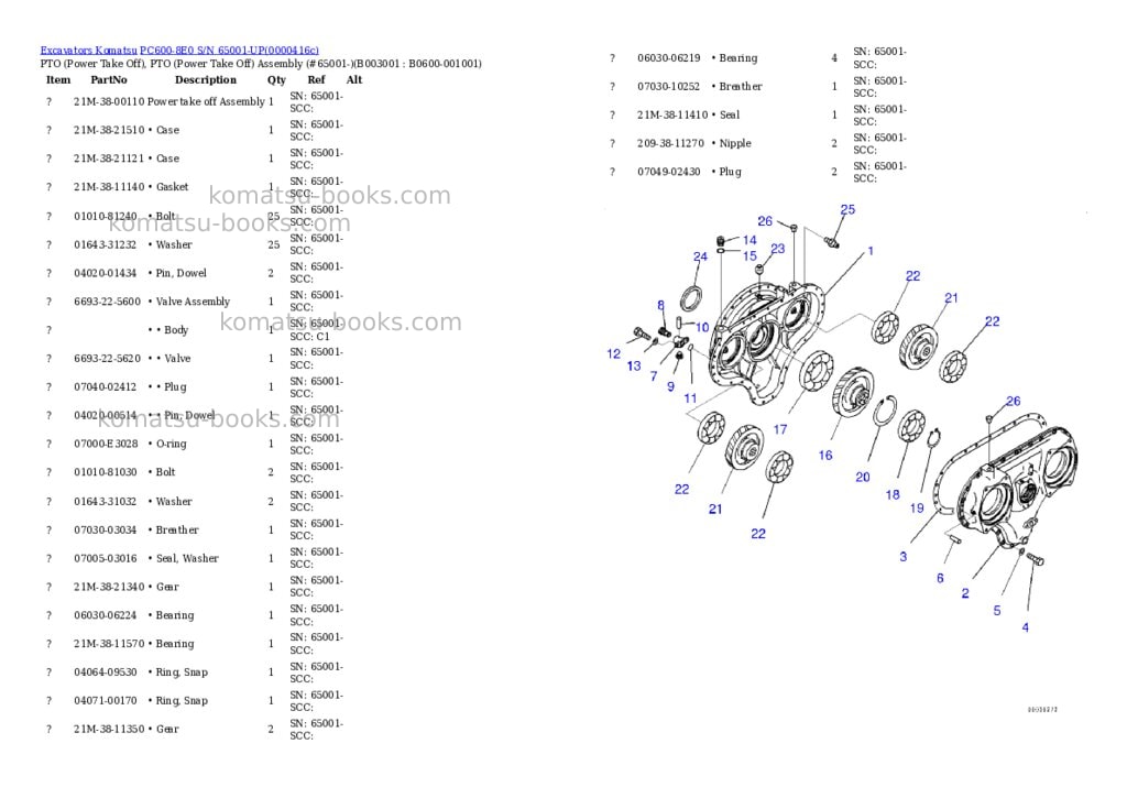Komatsu pc600-8e0 s/n 65001-up Parts catalog cover Page 2