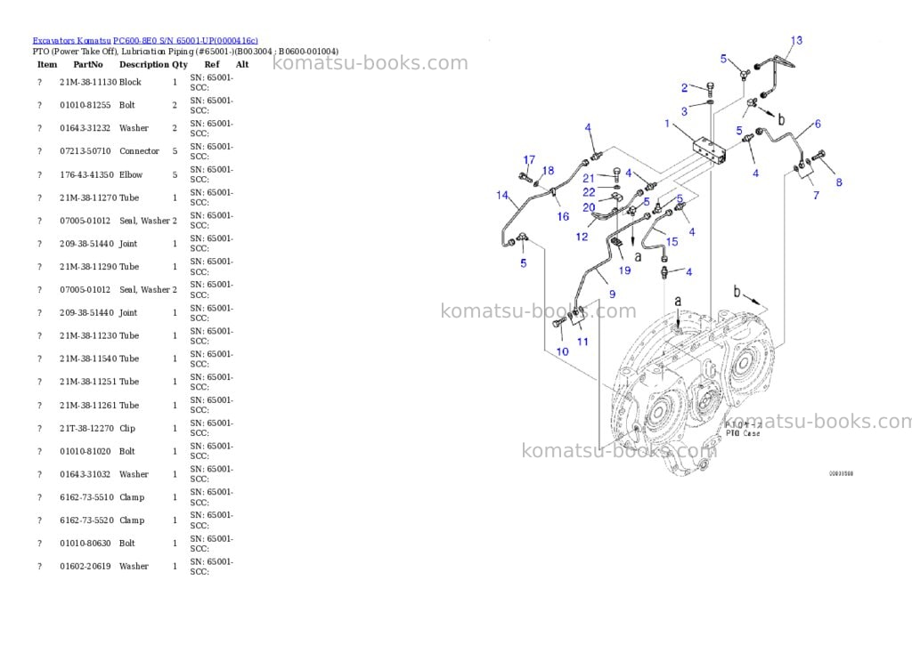 Komatsu pc600-8e0 s/n 65001-up Parts catalog cover Page 5