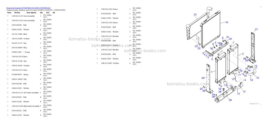 Komatsu pc600-8e0 s/n 65001-up Parts catalog cover Page 8