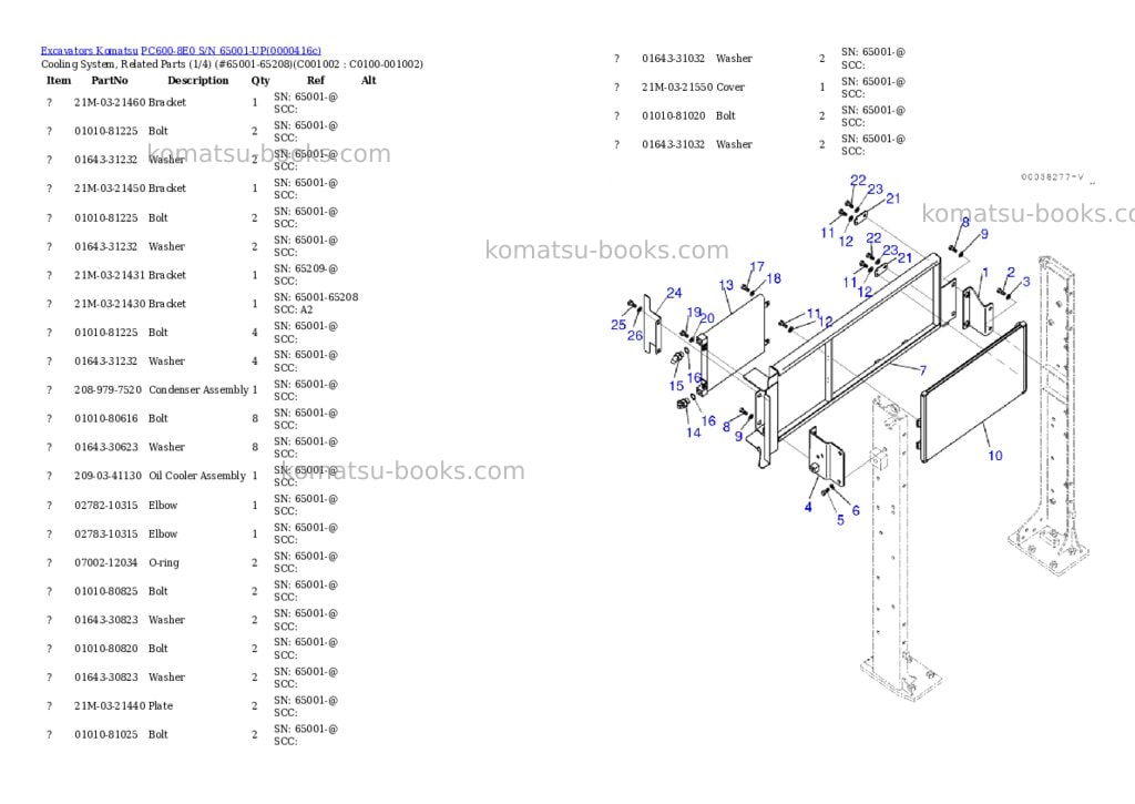 Komatsu pc600-8e0 s/n 65001-up Parts catalog cover Page 9