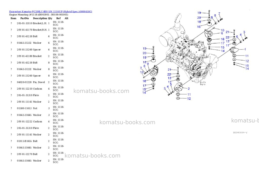 Komatsu pc200lc-8e0 s/n 1118-up hybrid spec. Parts catalog cover Page 2 Komatsu pc200lc-8e0 s/n 1118-up hybrid spec. Parts catalog cover Page 2
