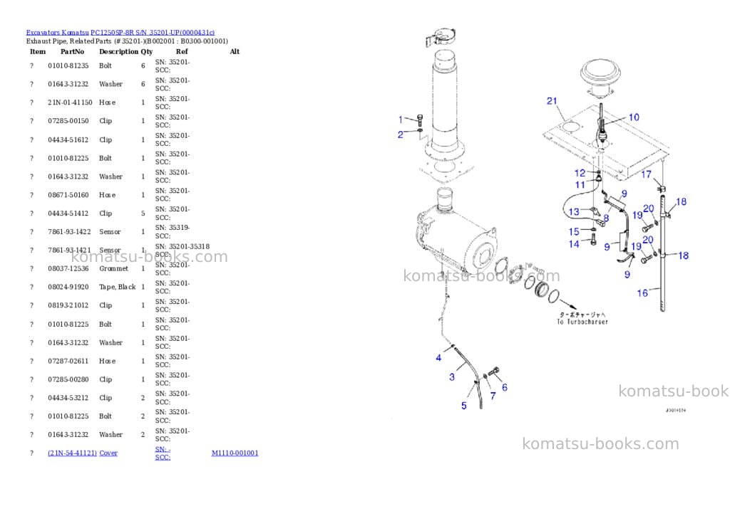 Komatsu pc1250sp-8r s/n 35201-up Parts catalog cover