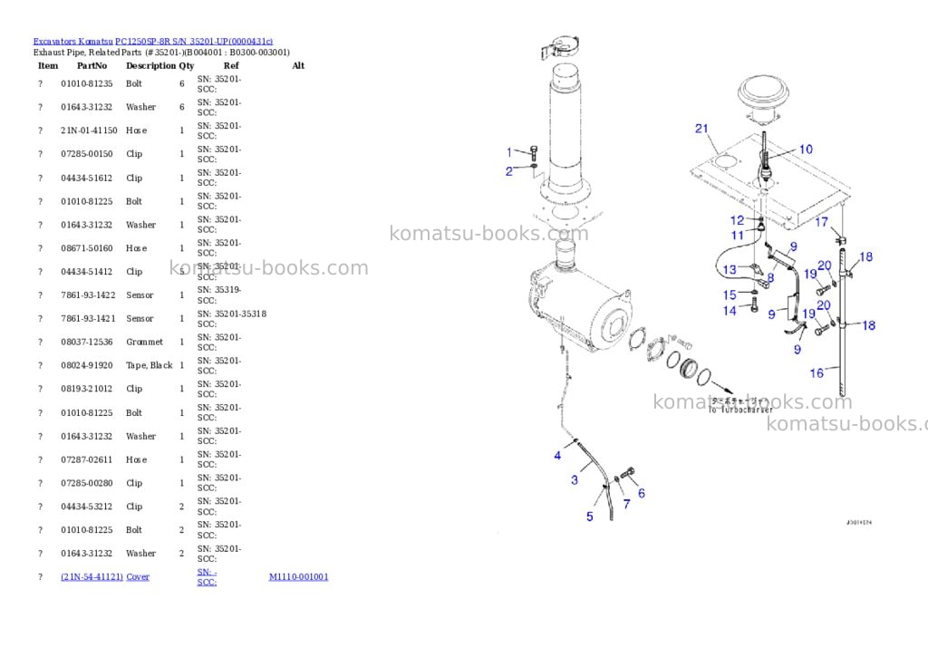 Komatsu pc1250sp-8r s/n 35201-up Parts catalog cover Page 4